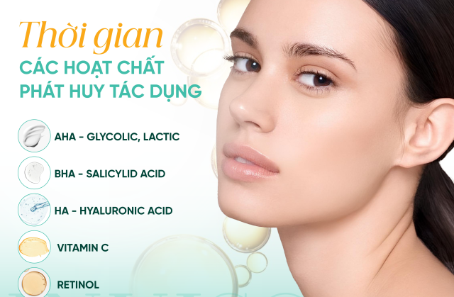 Thời gian các hoạt chất phát huy tác dụng – Đừng vội nản, da cần thời gian để “hồi đáp” bạn!